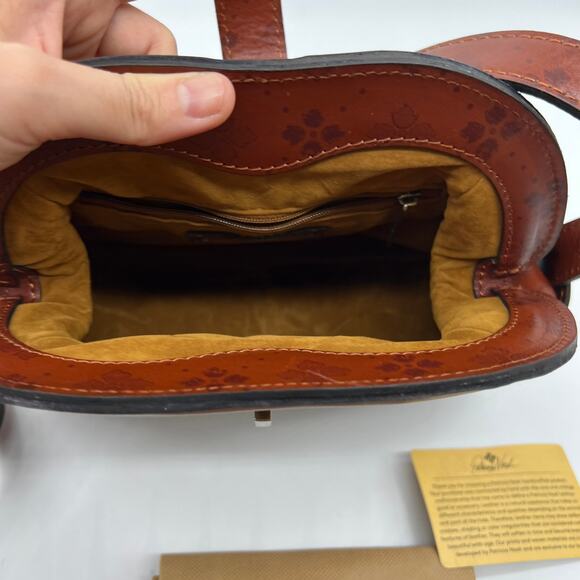 Patricia Nash Women Handbags Florentina Frame Leather Crossbody Bags Tan - Picture 5 of 16